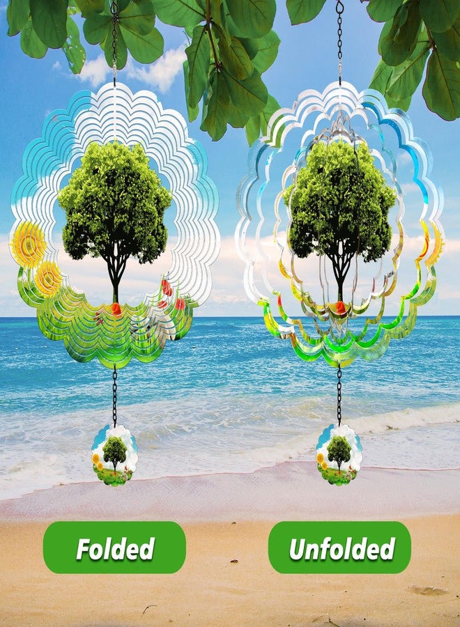 J-Fly Hanging Decor Outdoor,Outdoor Garden Decor, Wind Spinners Outdoor Colorful Green Tree Hanging Decor,Ornaments Kinetic Yard Art, Valentine Gifts for Women-Big Green Tree Wind Spinners. - Image 4