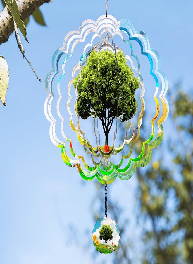 J-Fly Hanging Decor Outdoor,Outdoor Garden Decor, Wind Spinners Outdoor Colorful Green Tree Hanging Decor,Ornaments Kinetic Yard Art, Valentine Gifts for Women-Big Green Tree Wind Spinners. - Image 3