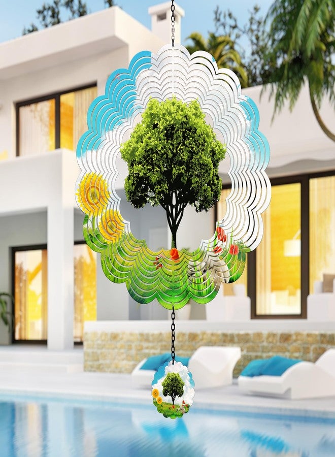 J-Fly Hanging Decor Outdoor,Outdoor Garden Decor, Wind Spinners Outdoor Colorful Green Tree Hanging Decor,Ornaments Kinetic Yard Art, Valentine Gifts for Women-Big Green Tree Wind Spinners. - Image 2