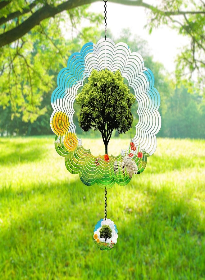 J-Fly Hanging Decor Outdoor,Outdoor Garden Decor, Wind Spinners Outdoor Colorful Green Tree Hanging Decor,Ornaments Kinetic Yard Art, Valentine Gifts for Women-Big Green Tree Wind Spinners. - Image 1
