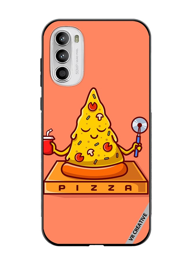 VR CREATIVE Protective Case Cover For Motorola Moto G82 Cute Pizza Yoga Design Multicolour - Image 1