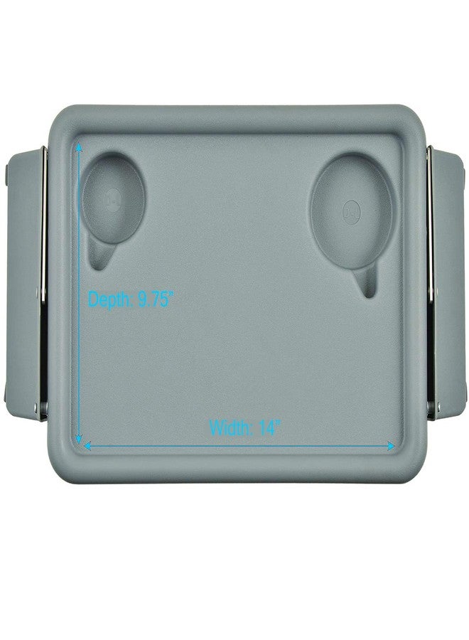 KosmoCare Universal Folding Walker Tray with Two Cup Holders and Tool Free Setup, Grey - Image 3