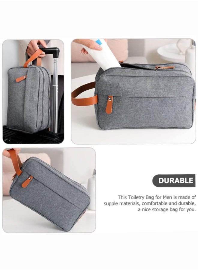 بلومنغ تايم حقيبة أدوات الزينة للسفر في رحلة العمل ، حقيبة مستحضرات تجميل ذات سعة كبيرة بطبقتين ، حقيبة تخزين ملابس أكسفورد بلون سادة ، حقيبة يد محمولة - Image 2