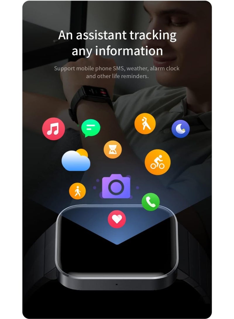 Mibro T1 Smart Watch Bluetooth Call Watch With 1.6-inch AMOLED HD Display Health Tracking & 20 Sport Modes 2 ATM Waterproof Bluetooth 5.0 - Black, Normal - Image 4