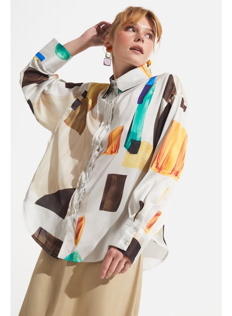 JUNE Geometric Patterned Shirt - Image 1