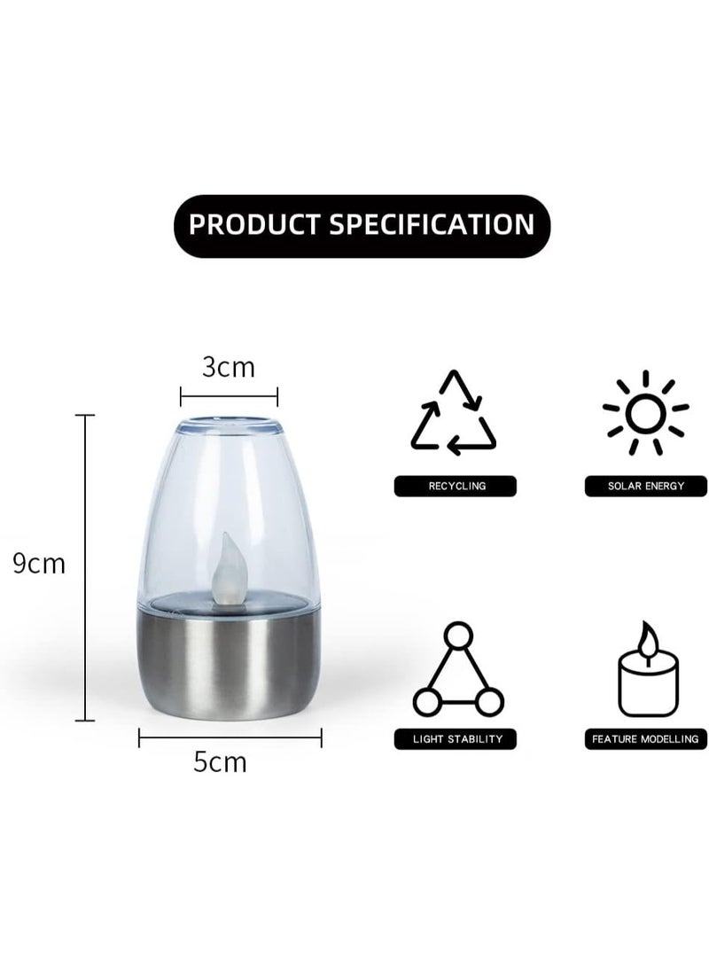 Jorunb Solar Candle Lights,Flameless Candle Lights,Solar Rechargeable Tea Wax lamp,6 flameless Candle Light, Suitable for Wedding, Valentine's Day, Halloween, Christmas (Tea Light) - Image 2