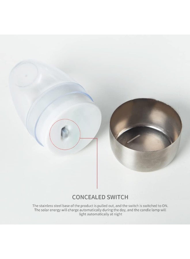 Jorunb Solar Candle Lights,Flameless Candle Lights,Solar Rechargeable Tea Wax lamp,6 flameless Candle Light, Suitable for Wedding, Valentine's Day, Halloween, Christmas (Tea Light) - Image 3