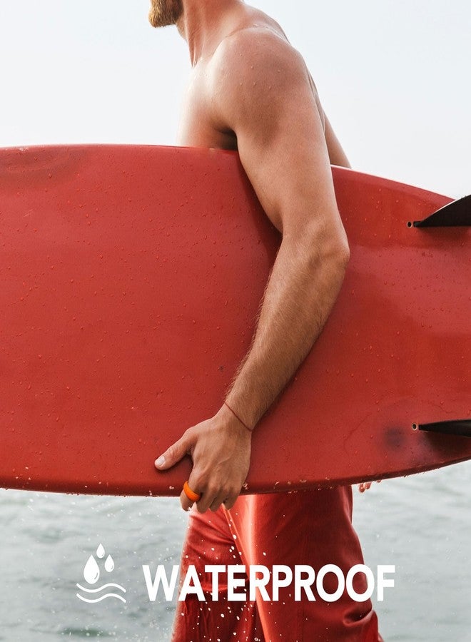 King Will خاتم زفاف سيليكون للرجال من كينغ ويل - 8 مم خاتم سيليكون برتقالي نابض مع تصميم نمط سحري، خاتم زفاف مطاطي قابل للتنفس بحجم مريح 12 - Image 5