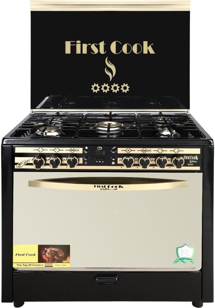 First Cook Black Gold C-Class Cooker 5 Burners with Auto Ignition 90x60cm - Image 1