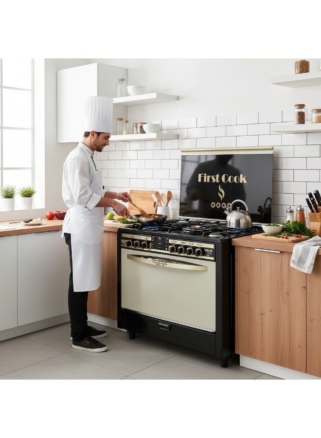 First Cook Black Gold C-Class Cooker 5 Burners with Auto Ignition 90x60cm - Image 3