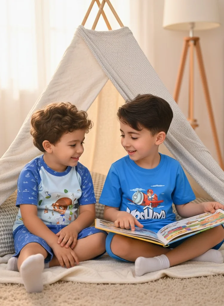 zaitoon Boys 2 Pajama's Set- Moshaya Family