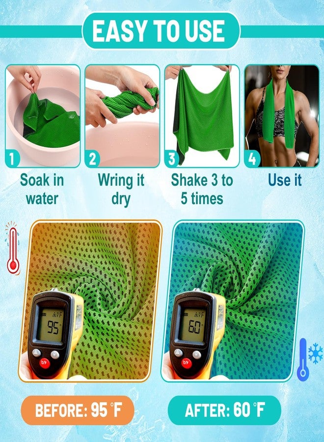 MADHOLLY 50 Packs Cooling Towels for Neck and Face - 31"x12" Bulk Breathable Cooling Towel for Hot Weather, Sweat Neck Wraps for Camping, Workout, Fitness Gym, Yoga, 10 Colors - Image 3
