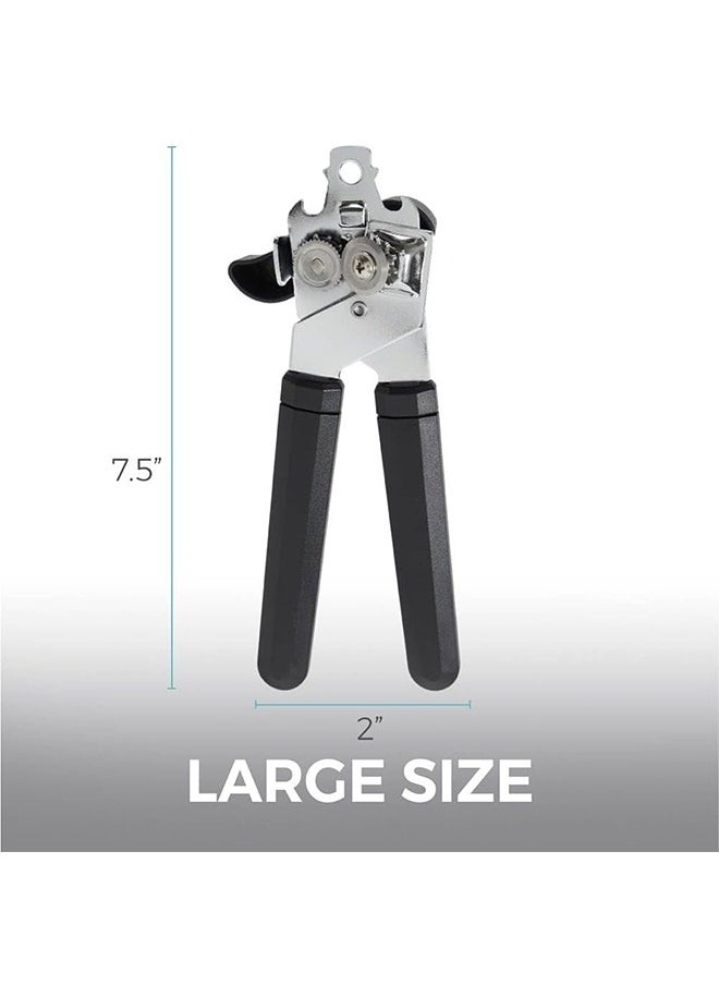 Handheld Openers with, Can Opener Heavy Duty, Hand Held Easy Turn Knob,Kitchen Gadgets/Essentials, Easy Grip & Heavy Duty, Black