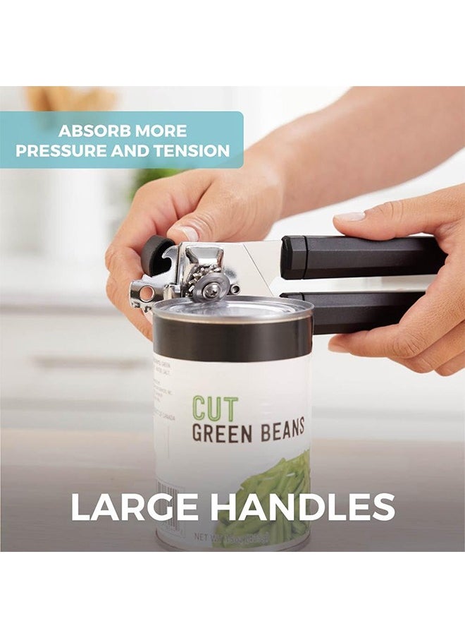 Handheld Openers with, Can Opener Heavy Duty, Hand Held Easy Turn Knob,Kitchen Gadgets/Essentials, Easy Grip & Heavy Duty, Black