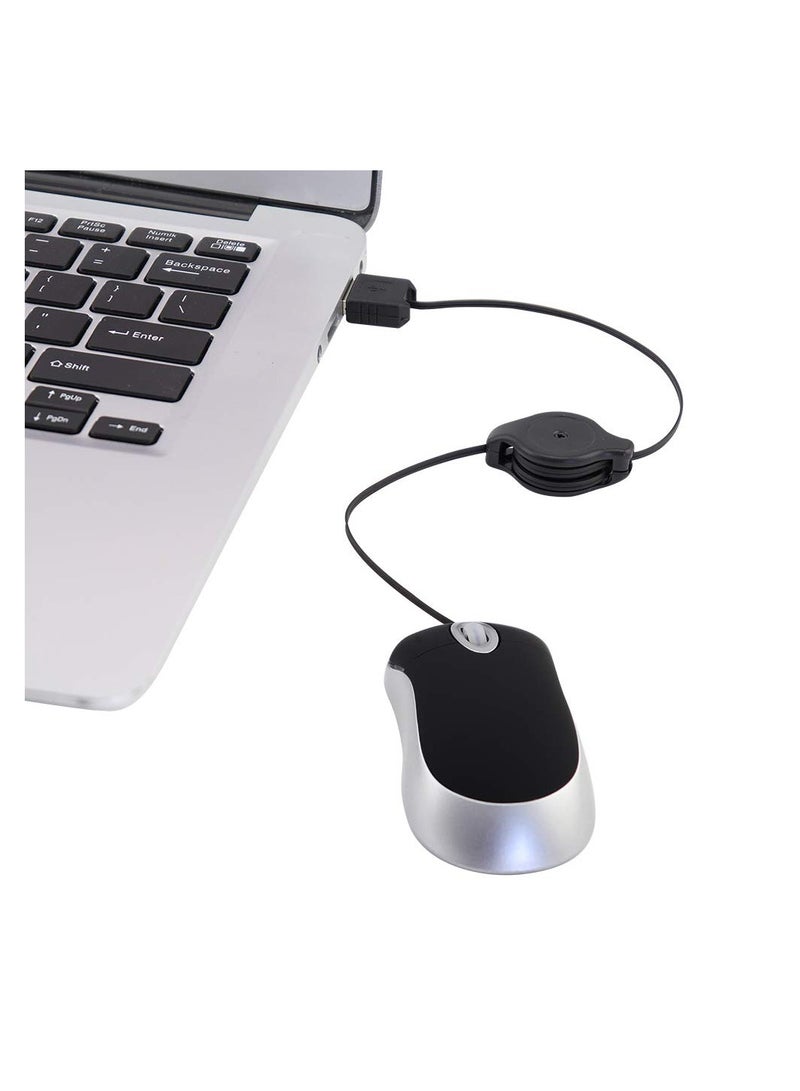 KASTWAVE Retractable Mini USB Wired Mouse for Kids, Children Small Wired Mouse Pocket Mouse, Compact USB Mouse for Kids Travel with 2.3 Feet USB Cord, 3 Pcs  - Image 2