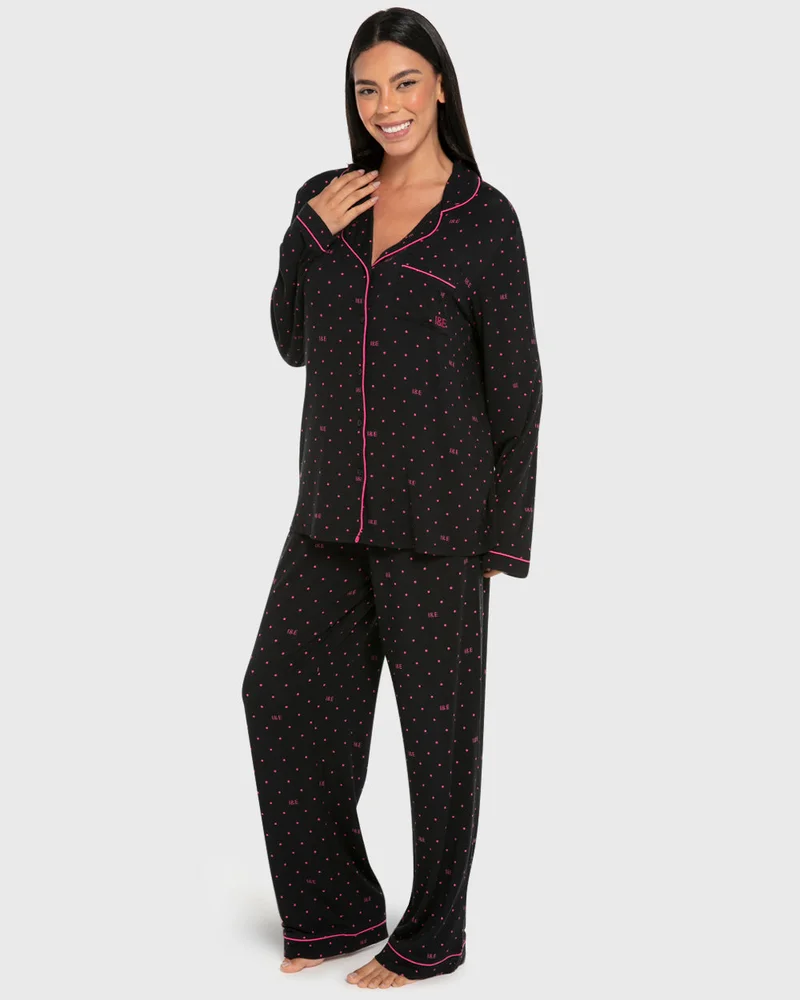 Isla & Evie Isla & Evie Modal Two-Piece Long Pajama Set