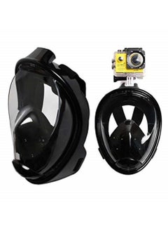 Generic L size anti fog detachable dry snorkeling full face mask set scuba diving mask-black  - Image 4