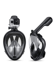 Generic L size anti fog detachable dry snorkeling full face mask set scuba diving mask-black  - Image 2