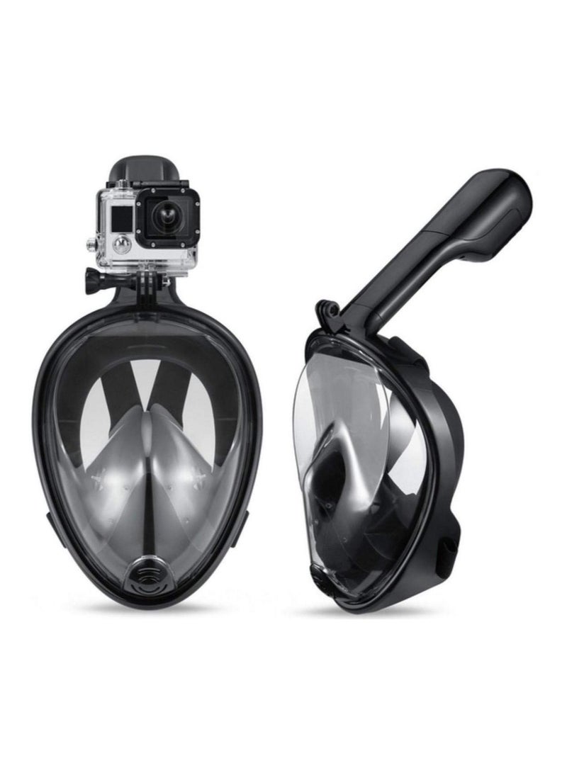 طقم قناع غوص كامل للوجه قابل للفصل ومضاد للضباب ومقاوم للضباب - أسود - Image 2