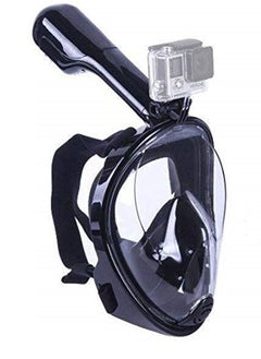 Generic L size anti fog detachable dry snorkeling full face mask set scuba diving mask-black  - Image 3