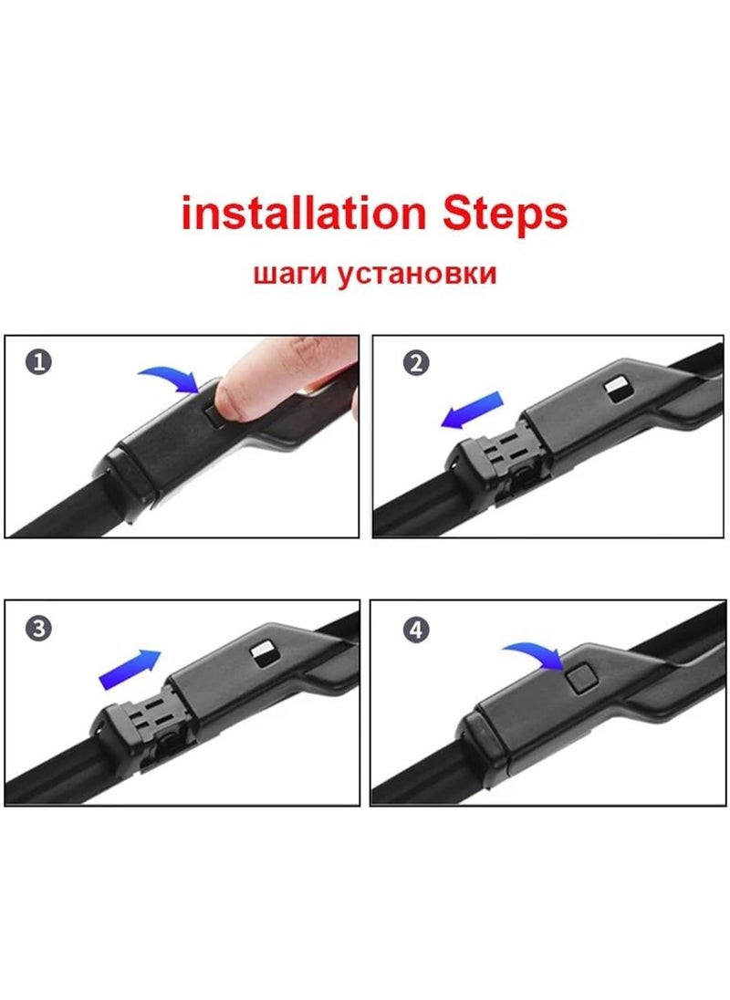 Generic MG 5 Windscreen Wiper Blades, 61cm/46cm, All Season Front Wipers  - Image 3