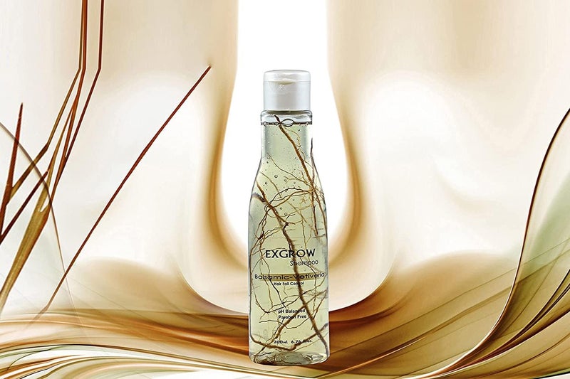 Exgrow Balsamic-Vetiveria Shampoo - Anti Hair Fall – 200ml(Pack of 1) | pH Balanced | Paraben Free | Hair Fall Control Shampoo | Anti Dandruff | - Image 3