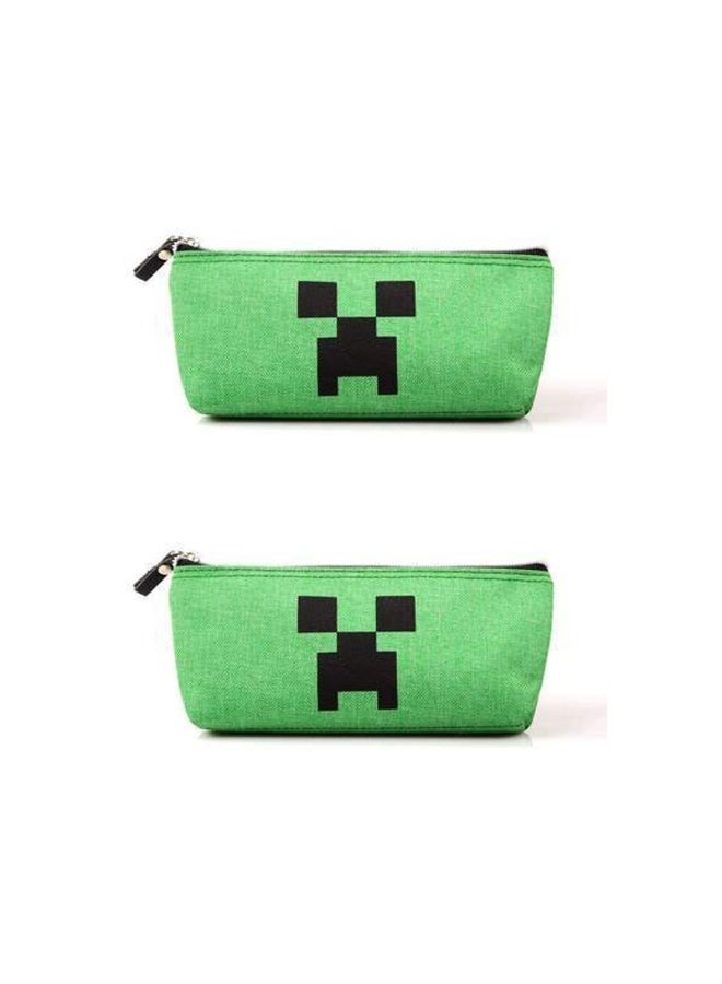 Minecraft Canvas Pencil Case, Large Capacity Zippered Pencil Organizer for Students - Image 2