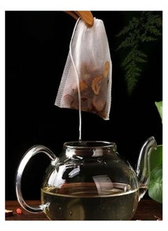 OMEVE Tea Filter Bags 100 Pack Disposable Empty Tea Bags, Loose Leaf Tea Infuser Drawstring Seal Tea Bags Multipurpose Non-Woven Fabric Sachet Bags for Coffee Spice Herbs  - Image 3