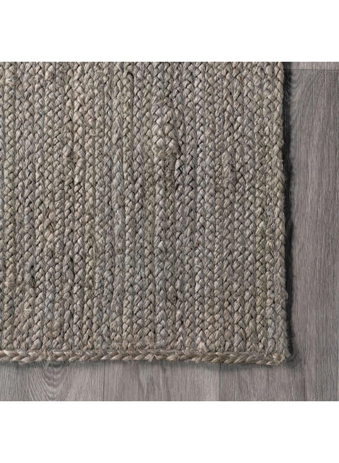 Handpicked Furniture Jute Grey Rug, Soft Area Carpets For Bed Room, Living Room, Dining Room, Antislip Floor Carpets, Easy To Clean, Made In India, 120x170 cm, Rectangle - Image 4