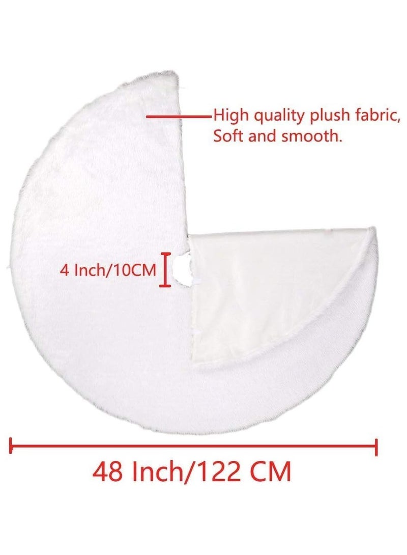 TAPIT 48 inch Christmas Tree Skirt Faux Fur Xmas Tree Skirt Christmas Decorations Holiday Tree Ornaments Tree Decoration for Christmas Home Decorations Xmas Party Holiday Decorations - Image 2