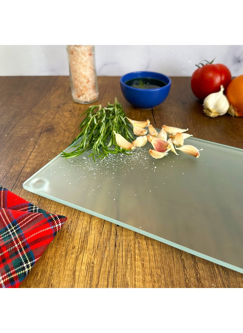 DECORITA Glass Cutting Board - Glass Cutting Board | Satina Cam | 17CMx29CM  - Image 1