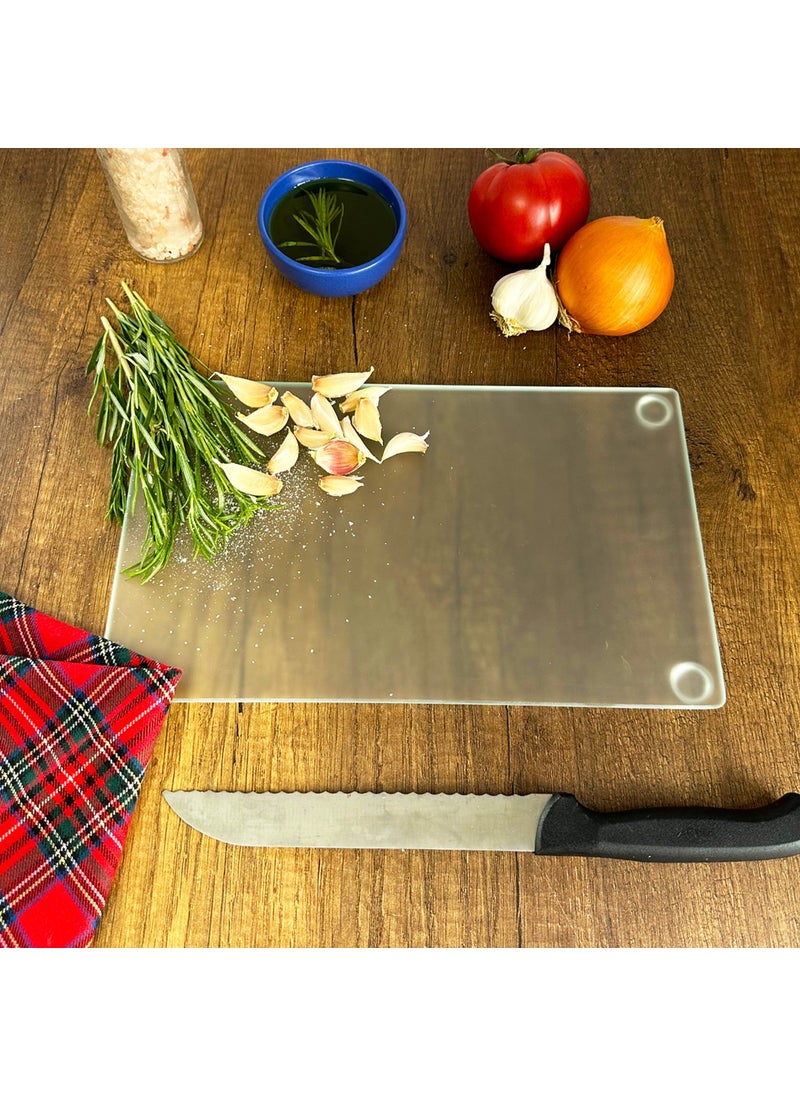 DECORITA Glass Cutting Board - Glass Cutting Board | Satina Cam | 17CMx29CM  - Image 4