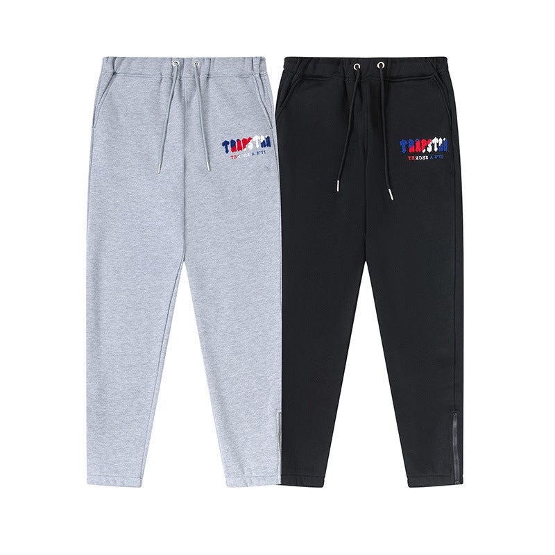 2023 Trapstar Blue Red Fleece Joggers Unisex Black  - Image 3