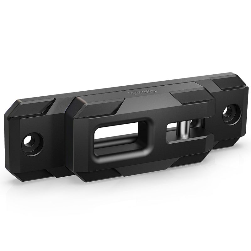 RENO Winch Shackle with Fairlead Aluminum Hawse Fairlead with Winch Shackle Fit for Synthetic Rope 30000 lbs Compatible with SUV Truck OffRoad Vehicle Towing Recovery Black 1 Pack