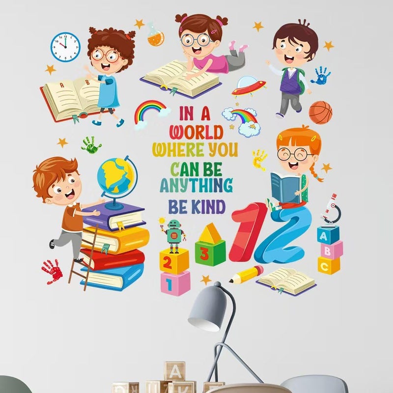 Mirabuy Kids Inspirational Quotes Book Wall Stickers Reading Corner Wall Decals Positive Saying Lettering Wall Decor for Classroom Kids Playroom Nursery Reading Room Bedroom - Image 4