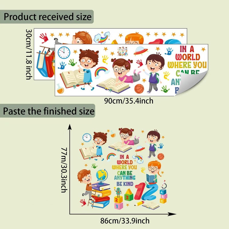 Mirabuy Kids Inspirational Quotes Book Wall Stickers Reading Corner Wall Decals Positive Saying Lettering Wall Decor for Classroom Kids Playroom Nursery Reading Room Bedroom - Image 2