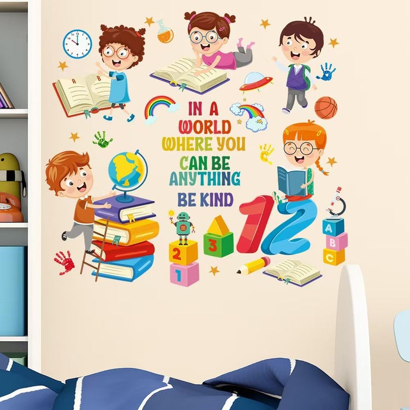 Mirabuy Kids Inspirational Quotes Book Wall Stickers Reading Corner Wall Decals Positive Saying Lettering Wall Decor for Classroom Kids Playroom Nursery Reading Room Bedroom - Image 5