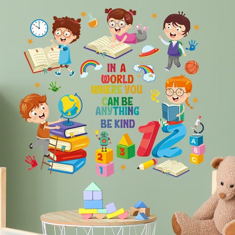 Mirabuy Kids Inspirational Quotes Book Wall Stickers Reading Corner Wall Decals Positive Saying Lettering Wall Decor for Classroom Kids Playroom Nursery Reading Room Bedroom - Image 3