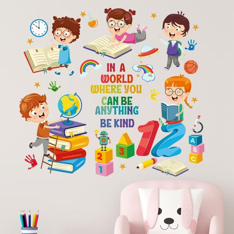 Mirabuy Kids Inspirational Quotes Book Wall Stickers Reading Corner Wall Decals Positive Saying Lettering Wall Decor for Classroom Kids Playroom Nursery Reading Room Bedroom - Image 1