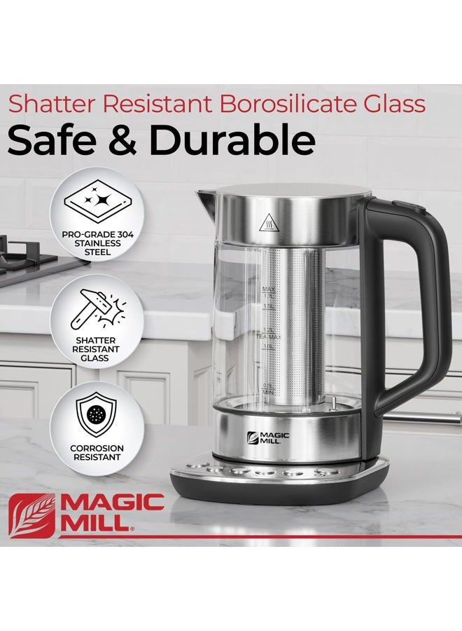 Magic Mill Pro Electric Kettle with tea Infuser and Temperature Control - Keep Warm Function, Rapid Boil, Automatic Safety Shut Off, BPA Free, No Plastic on Water, British Patent Technology,Large 1.7L - Image 3