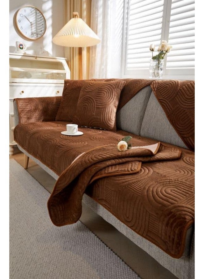 HOMETHREADS HOMETHREADS Couch/Sofa Covers | Luxurious Slipcover Solutions for Sofas, Armchairs, and Loveseats (Brown_Coco, 5 Seater | 70x230cm) - Image 4