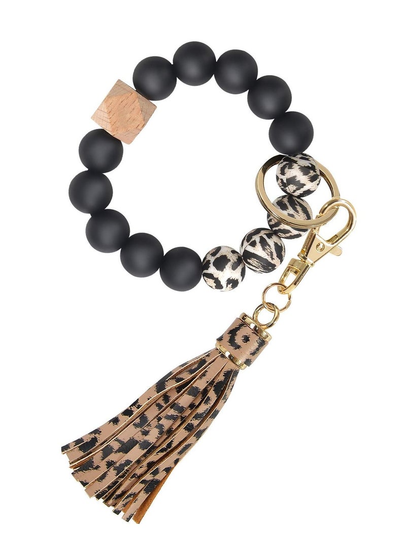 KASTWAVE Bracelet Keychain Wristlet, Silicone Bead Key Ring Bracelet for Women, Beautiful Appearance, Bpa Free, Food - Grade, Original Luster, Elastic Closure, Waterproof, Comfortable - Image 1