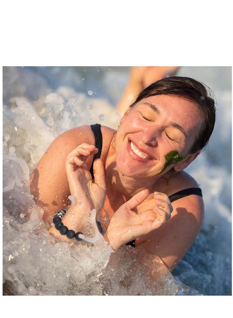 KASTWAVE Bracelet Keychain Wristlet, Silicone Bead Key Ring Bracelet for Women, Beautiful Appearance, Bpa Free, Food - Grade, Original Luster, Elastic Closure, Waterproof, Comfortable - Image 4