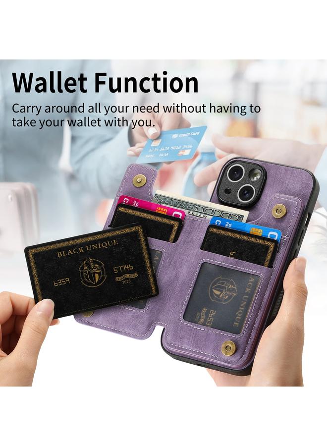 Zaboon Case For iPhone 11 Retro Leather Zipper Wallet Back Phone Case - Image 4