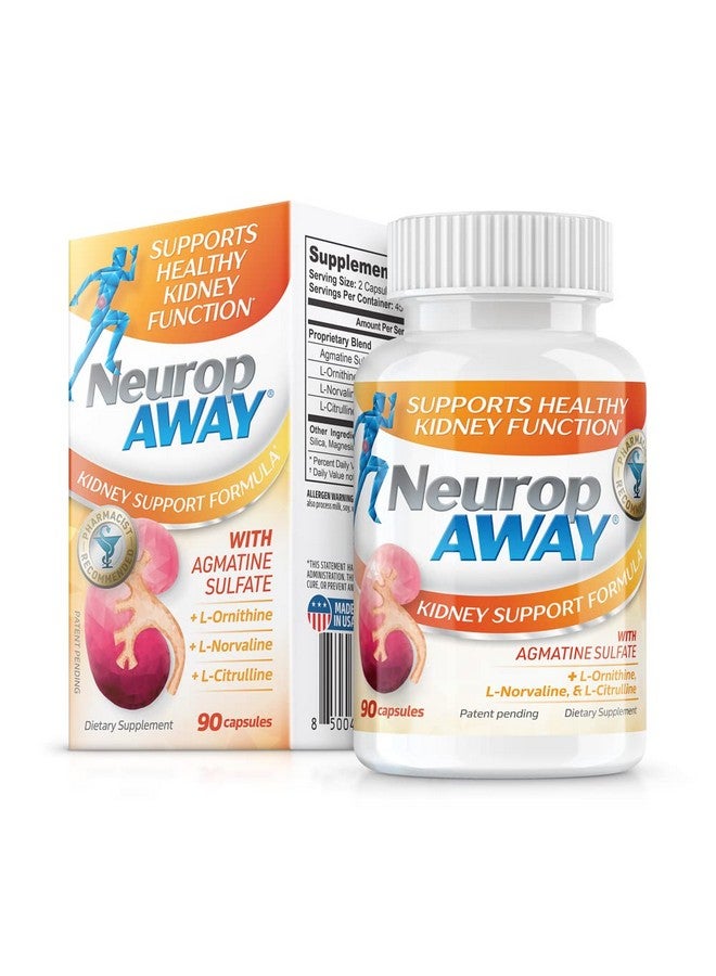 NeuropAWAY Kidney Support Formula Sugar Free with Agmatine Sulfate 500mg L-Novaline 50mg L-Ornithine 150mg L-Citrulline 100mg Per Capsule 90CT Fast Acting Kidney Support - Image 1
