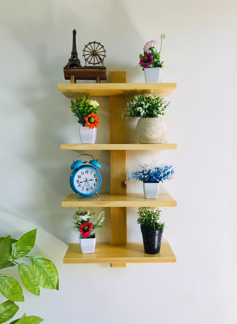 4 decorative shelves made of high-quality natural musky wood, insulated with more than one layer of service and transparent paint to preserve the quality, beauty and color of the natural wood, 40 cm  - Image 2