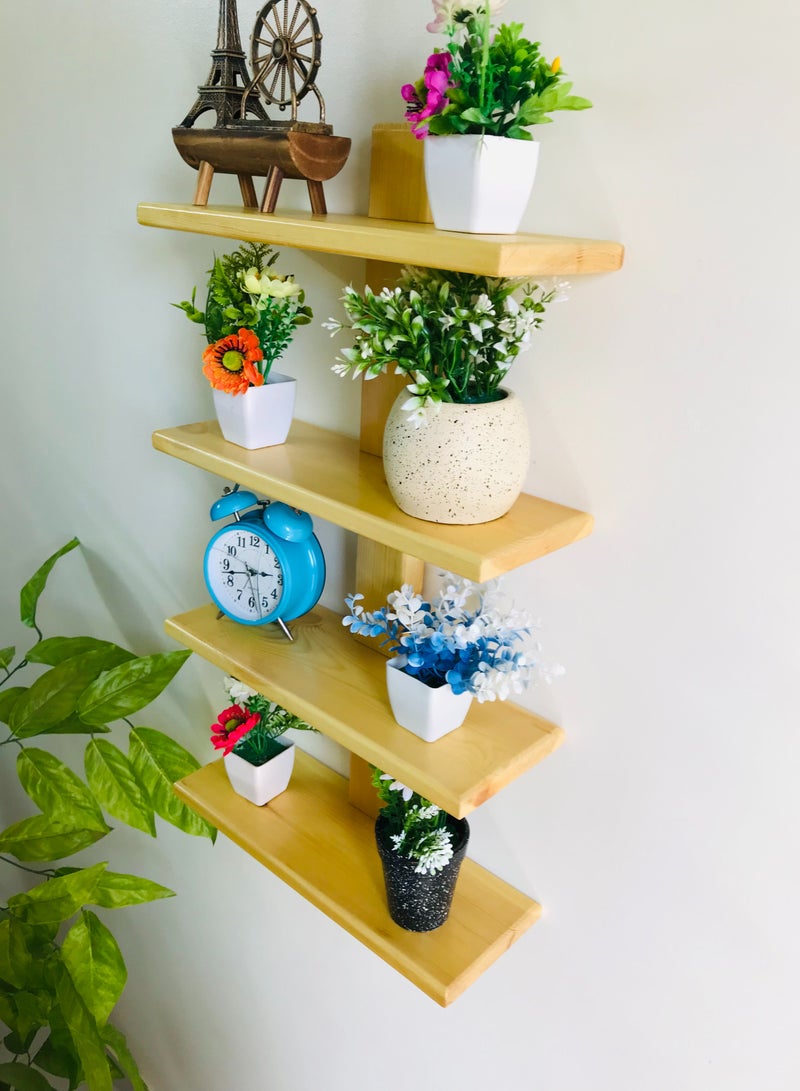 4 decorative shelves made of high-quality natural musky wood, insulated with more than one layer of service and transparent paint to preserve the quality, beauty and color of the natural wood, 40 cm  - Image 3