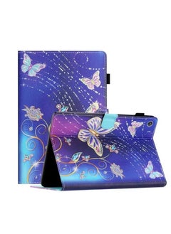 erorex Colorful Butterfly Design Flip Case for Huawei Tablets with Card Holder and Stand Feature  - Image 1