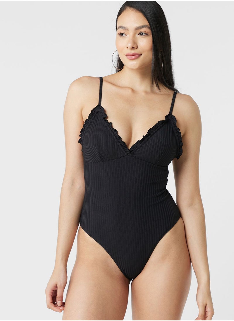 VERO MODA - Strappy High Leg Swimsuit - Image 1