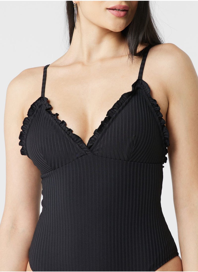 VERO MODA - Strappy High Leg Swimsuit - Image 1